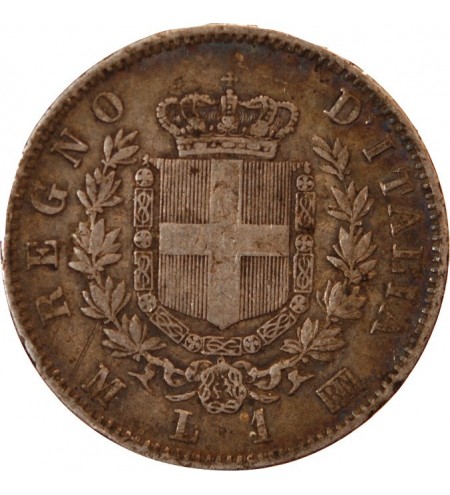 ITALIE, VICTOR EMMANUEL II - 1 LIRA ARGENT 1863 M MILAN