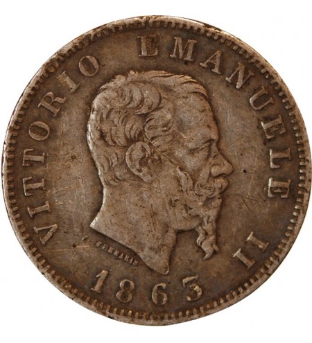 ITALIE, VICTOR EMMANUEL II - 1 LIRA ARGENT 1863 M MILAN