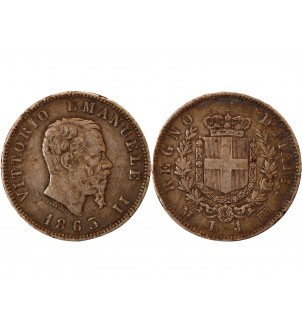 ITALIE, VICTOR EMMANUEL II - 1 LIRA ARGENT 1863 M MILAN 2
