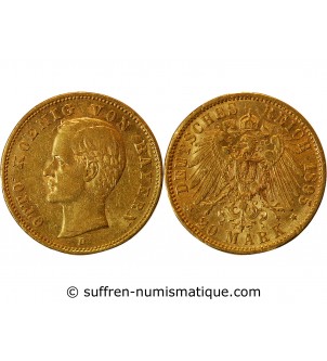 ALLEMAGNE, BAYERN, OTTO - 20 MARK OR 1895 D MUNICH