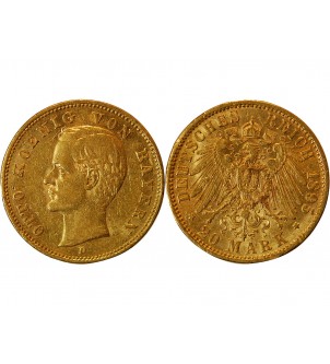 ALLEMAGNE, BAYERN, OTTO - 20 MARK OR 1895 D MUNICH 2