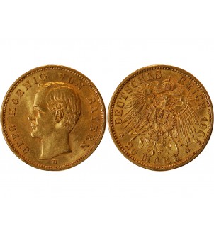 ALLEMAGNE, BAYERN, OTTO - 20 MARK OR 1905 D MUNICH 2