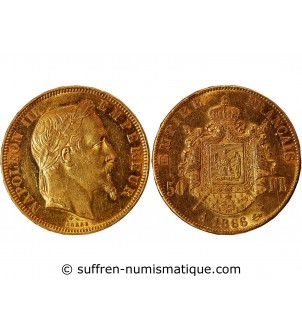 NAPOLEON II﻿I - 50 FRANCS OR 1866 A PARIS