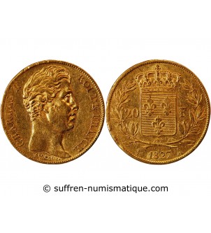 CHARLES X - 20 FRANCS OR 1827 A PARIS "4,5 Feuilles"﻿
