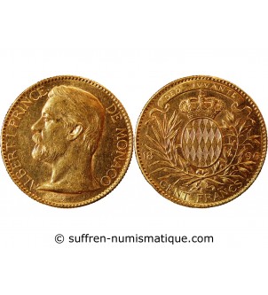 MONACO, ALBERT Ier - 100 FRANCS OR 1896 A PARIS﻿