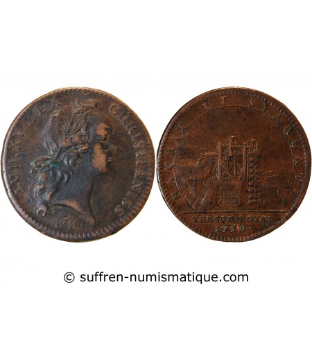 TRESOR ROYAL, LOUIS XV - JETON Cuivre 1750