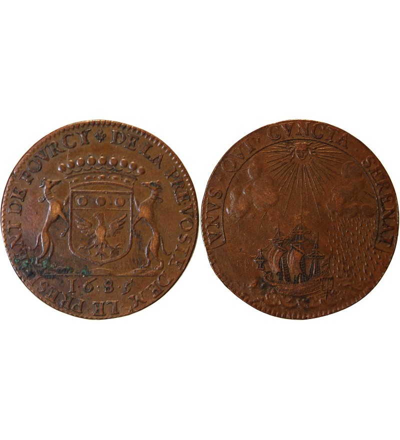 ILE DE FRANCE, Henri de Fourcy, prévôt des marchands - JETON 1685 