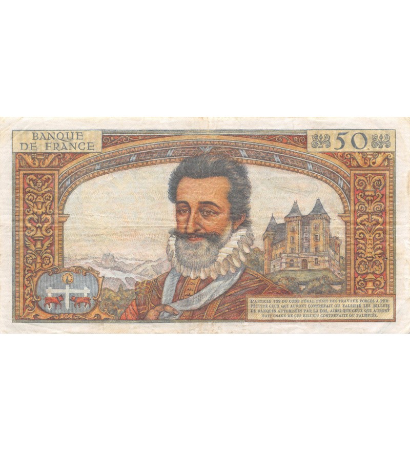 FRANCE, HENRI IV, 50 NF Nouveaux Francs 07.04.1960﻿