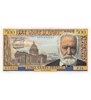 FRANCE, VICTOR HUGO, 500 FRANCS 04.03.1954 2