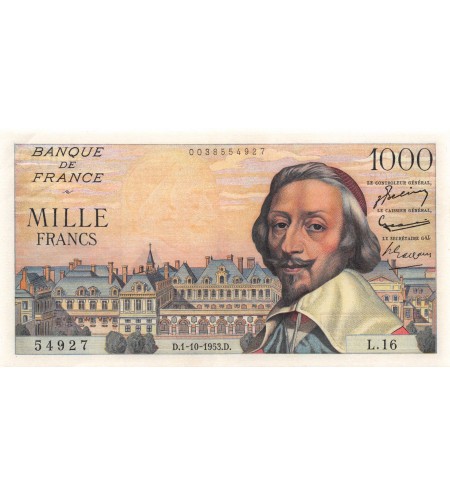 FRANCE, RICHELIEU, 1000 FRANCS 01.10.1953