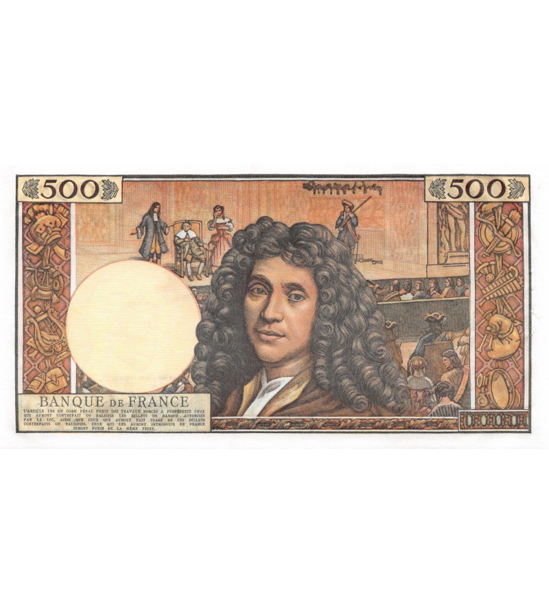 FRANCE, MOLIERE, 500 NF Nouveaux Francs 03.12.1964