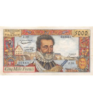 FRANCE, HENRI IV, 5000 FRANCS 06.06.1957 2