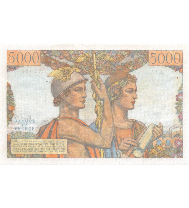FRANCE, TERRE ET MER, 5000 FRANCS 10.03.1949