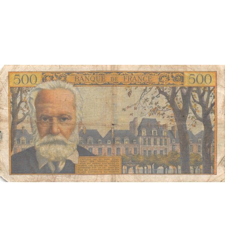 FRANCE, VICTOR HUGO, 5 NF / 500 FRANCS 30.10.1958