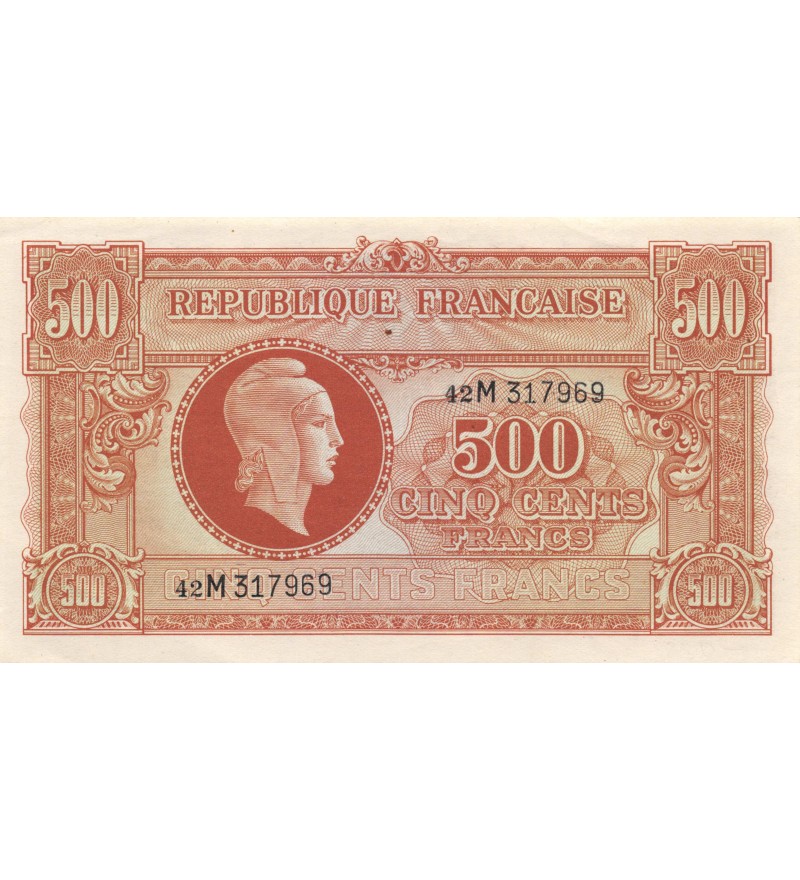 BILLET DU TRESOR, 500 FRANCS MARIANNE 1945 Série M