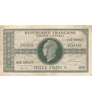 BILLET DU TRESOR, 1000 FRANCS MARIANNE 1945 Série D 2