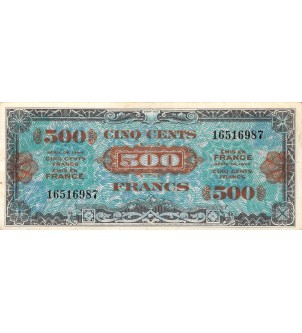BILLET DU TRESOR, 500 FRANCS DRAPEAU Type 1944 2