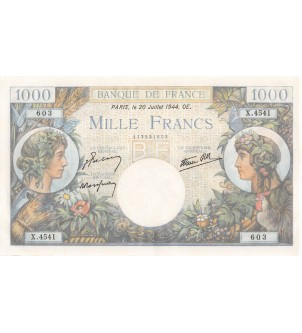 FRANCE, COMMERCE ET INDUSTRIE, 1000 FRANCS 20.07.1944