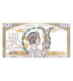 FRANCE, VICTOIRE Impression à plat, 5000 FRANCS 08.10.1942 2
