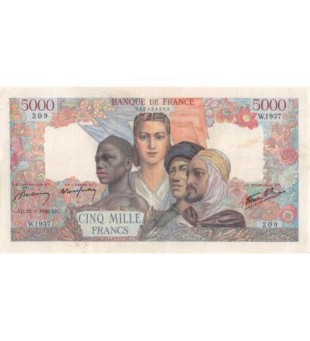 FRANCE, EMPIRE FRANCAIS, 5000 FRANCS 28.03.1946