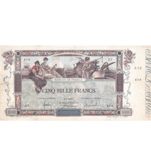 FRANCE, FLAMENG, 5000 FRANCS 09.01.1918