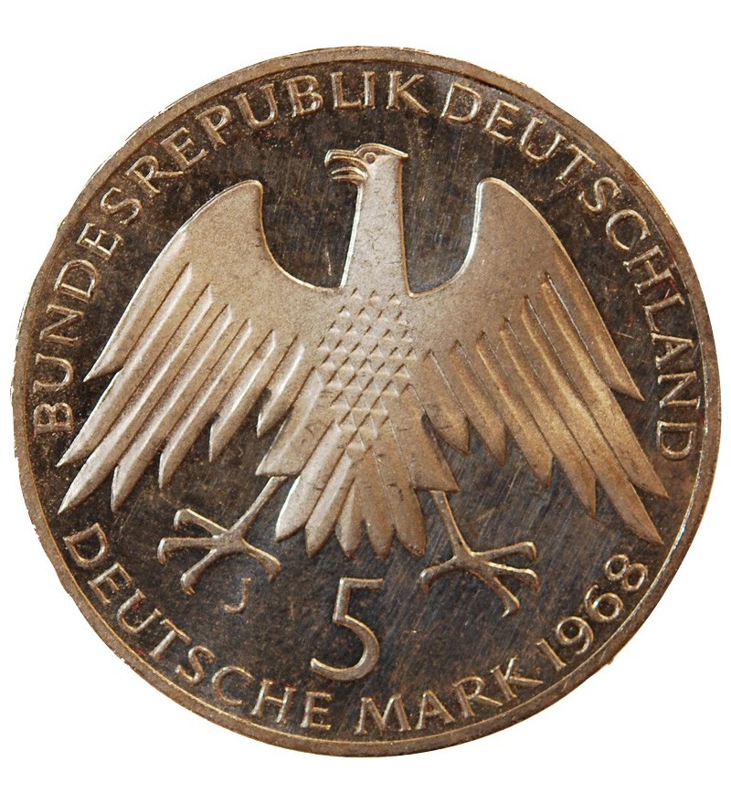 ALLEMAGNE, Friedrich Wilhelm﻿ Raiffeisen ﻿- 5 MARK ARGENT 1968 J HAMBOURG