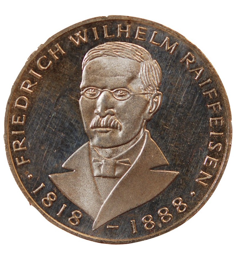 ALLEMAGNE, Friedrich Wilhelm﻿ Raiffeisen ﻿- 5 MARK ARGENT 1968 J HAMBOURG
