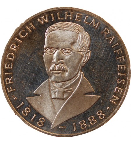 ALLEMAGNE, Friedrich Wilhelm﻿ Raiffeisen ﻿- 5 MARK ARGENT 1968 J HAMBOURG