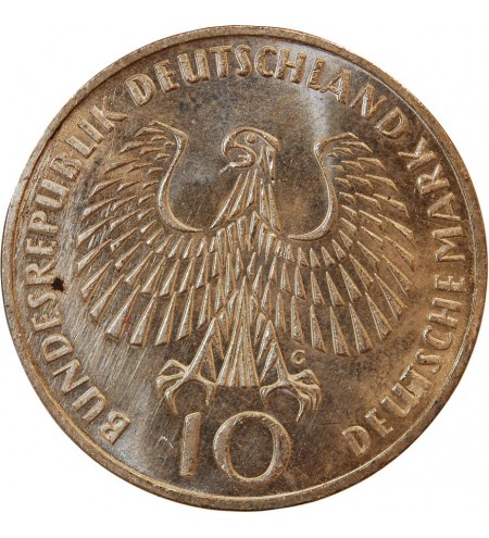 ALLEMAGNE, FLamme JO MUNICH - 10 MARK ARGENT 1972 G KARLSRUHE﻿