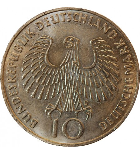 ALLEMAGNE, Flamme JO MUNICH - 10 MARK ARGENT 1972 D MUNICH