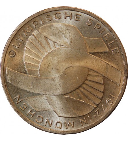 ALLEMAGNE, JO de MUNICH - 10 MARK ARGENT 1972 J HAMBOURG