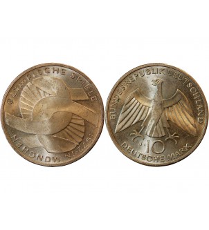 ALLEMAGNE, JO de MUNICH - 10 MARK ARGENT 1972 J HAMBOURG 2