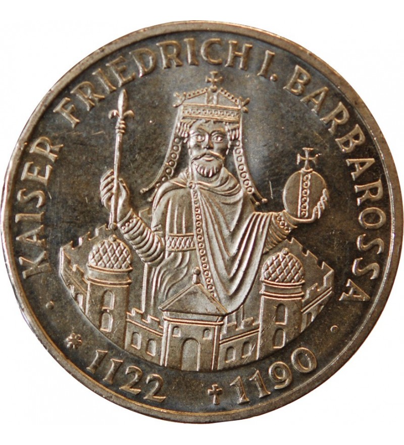 ALLEMAGNE, Friedrich 1er Barbarossa - 10 MARK ARGENT 1990 F STUTTGART