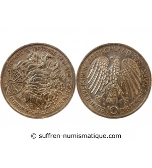 ALLEMAGNE, Traité de Rome - 10 MARK ARGENT 1987 KARLSRUHE