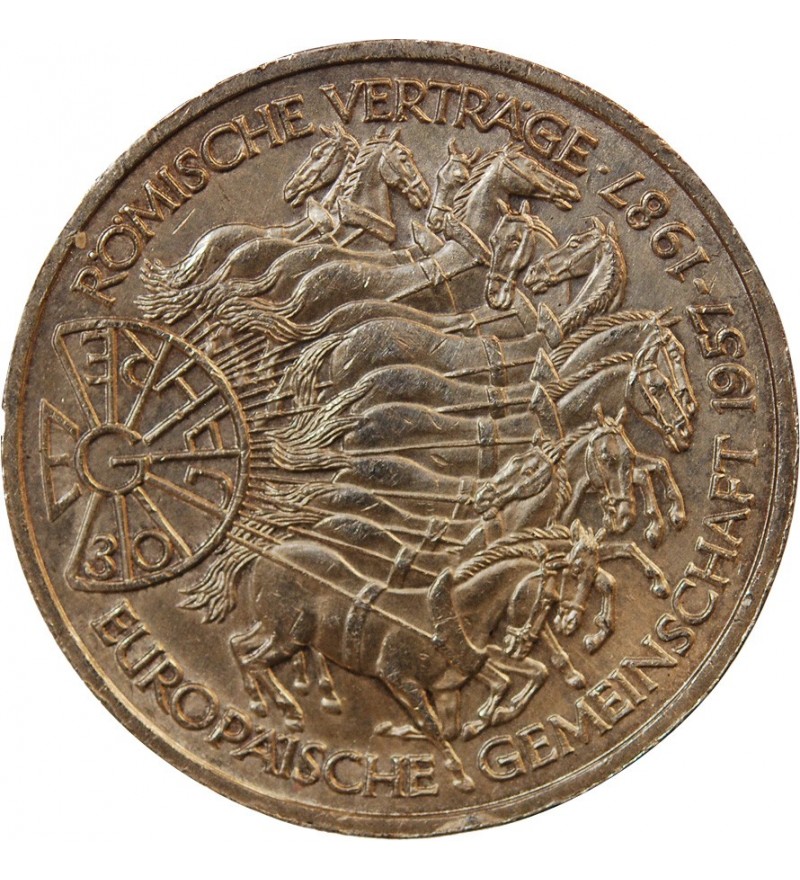 ALLEMAGNE, Traité de Rome - 10 MARK ARGENT 1987 KARLSRUHE