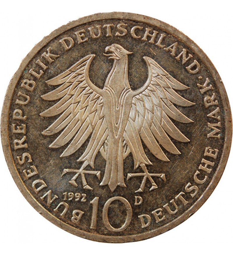 ALLEMAGNE, Décoration du Mérite - 10 MARK ARGENT 1992 D MUNICH