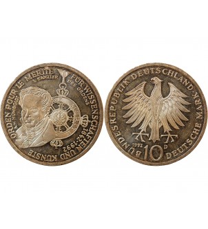 ALLEMAGNE, Décoration du Mérite - 10 MARK ARGENT 1992 D MUNICH 2