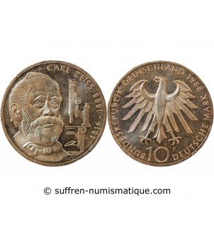 ALLEMAGNE, Carl ZEISS - 10 MARK ARGENT 1988 F STUTTGART