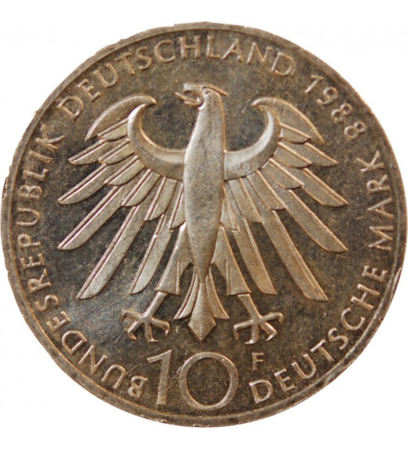 ALLEMAGNE, Carl ZEISS - 10 MARK ARGENT 1988 F STUTTGART