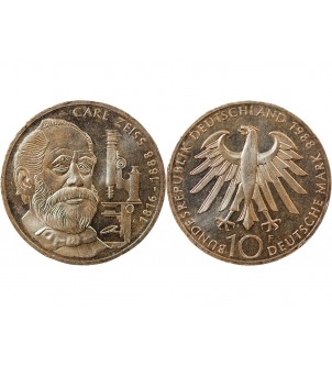 ALLEMAGNE, Carl ZEISS - 10 MARK ARGENT 1988 F STUTTGART 2