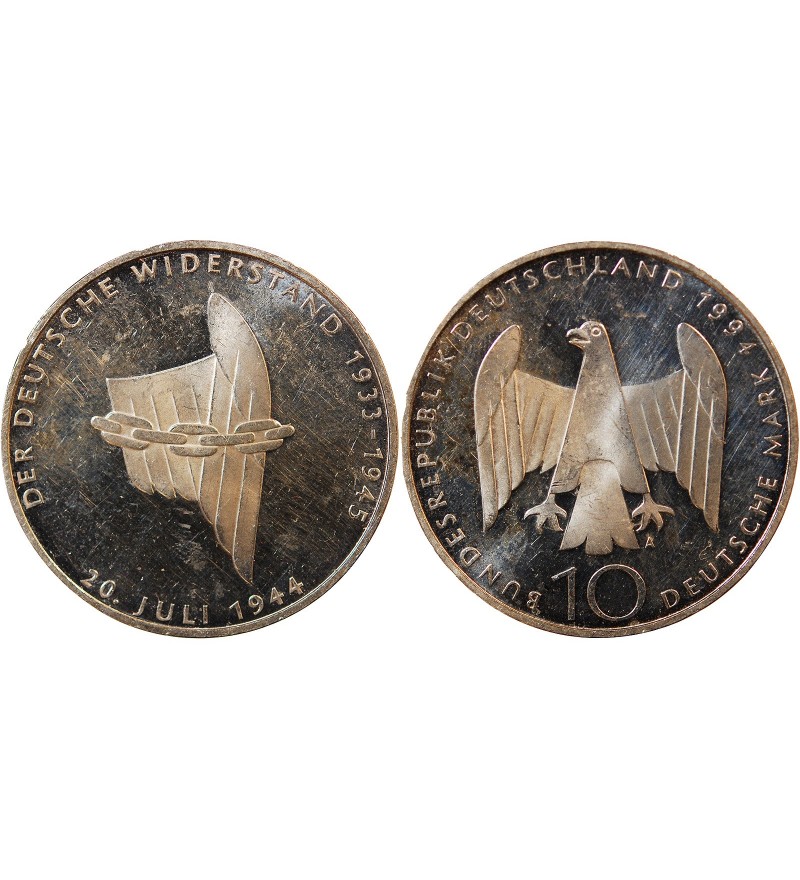 ALLEMAGNE, Résistance contre le Nazisme - 10 MARK ARGENT 1994 A BERLIN