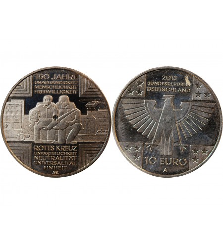 ALLEMAGNE, CROIX ROUGE - 10 EURO ARGENT 2013 A BERLIN