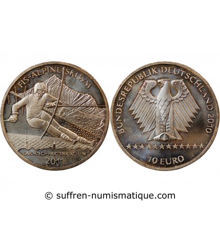 ALLEMAGNE, Coupe du Monde de SKI - 10 EURO ARGENT 2011 J HAMBOURG