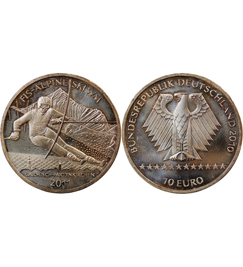 ALLEMAGNE, Coupe du Monde de SKI - 10 EURO ARGENT 2011 J HAMBOURG