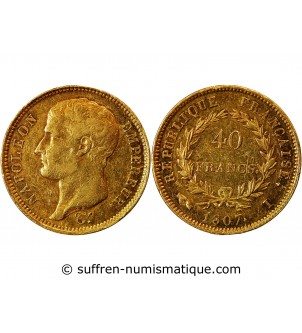 NAPOLEON Ier ﻿- 40 FRANCS OR 1807 I LIMOGES "Type Transitoire"
