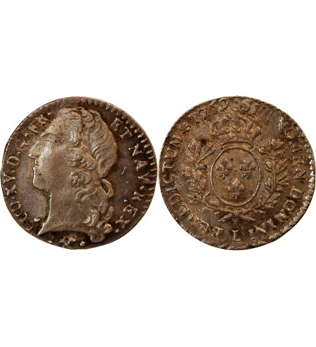 LOUIS XV - 1/10 ECU AU BANDEAU 1769 L BAYONNE