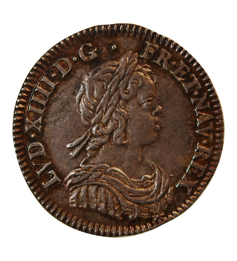 LOUIS XIV - 1/12 ECU A LA MECHE COURTE