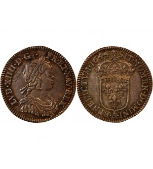 LOUIS XIV - 1/12 ECU A LA MECHE COURTE 2