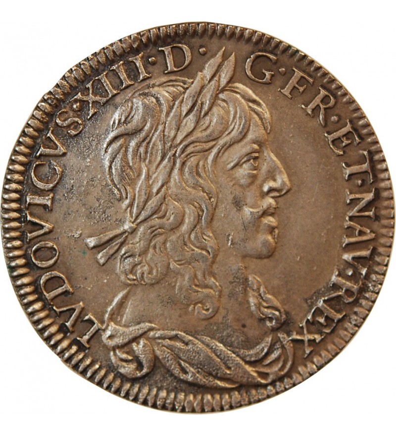 LOUIS XIII - 1/4 ECU ARGENT 1642 PARIS 'Variété 2 points, R3"