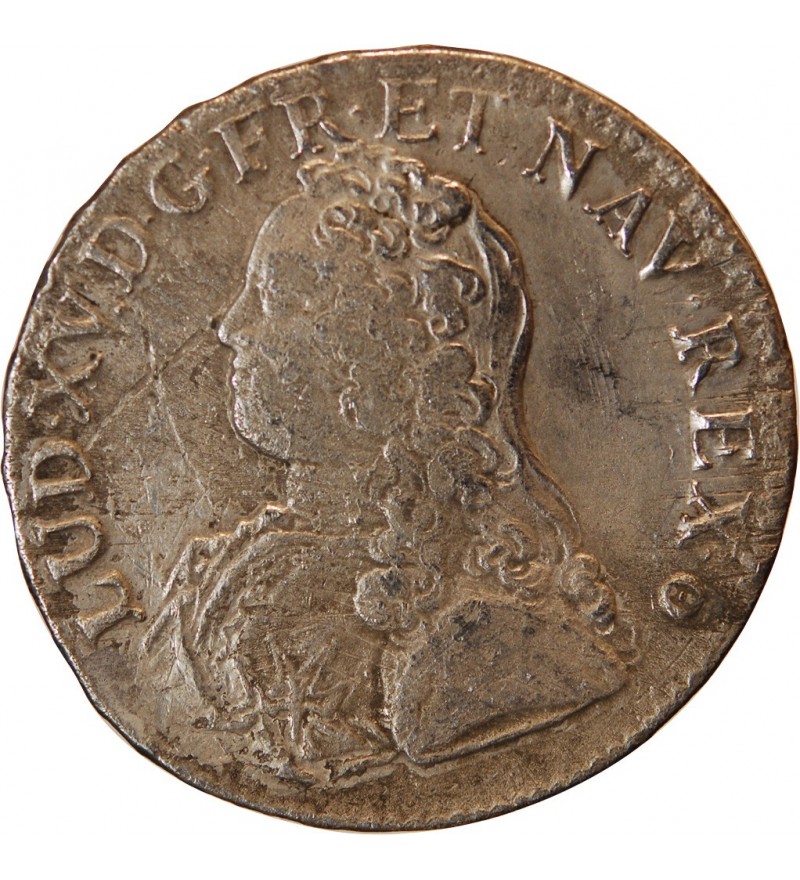 LOUIS XV - ECU AUX BRANCHES D'OLIVIER 1732 E TOURS